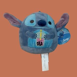 NWT SQUISHMALLOWS Disney Stitch with bubble tea by KELLYTOY Plush Toy 6” high